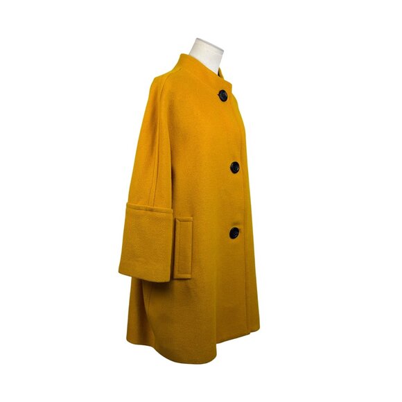 Talbots Women’s Yellow Wool Blend Coat Black Buttons Stylish & Warm Size 18WP - Picture 2 of 10